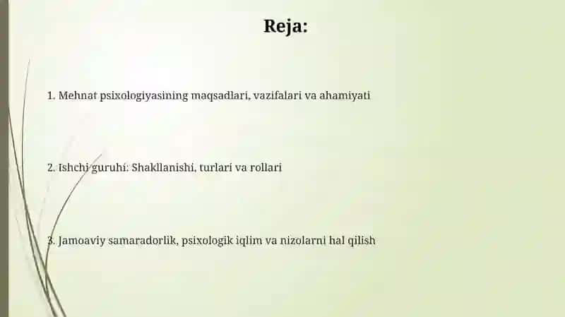 Mehnat psixologiyasi fanining maqsad va vazifalari ahamiyati 2