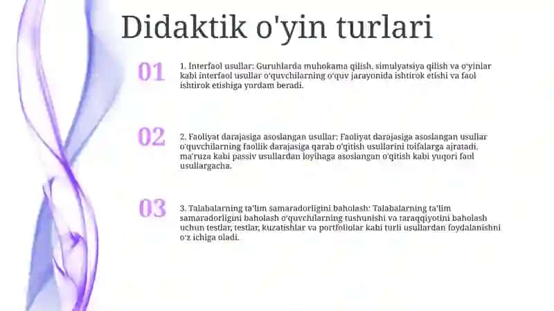 O'Qitishni Tashkil Qilishda Didaktik OʻYin Metodidan Foydalanish 2