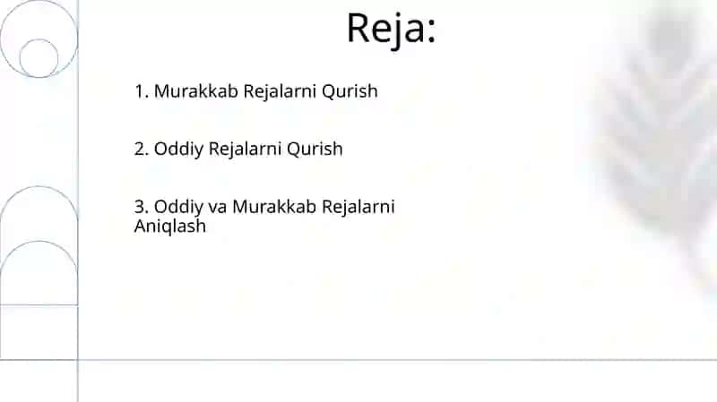 Sodda va murakkab reja 2