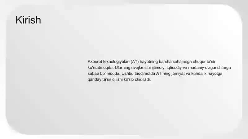 Axborot Texnologiyalari va Jamiyat 2
