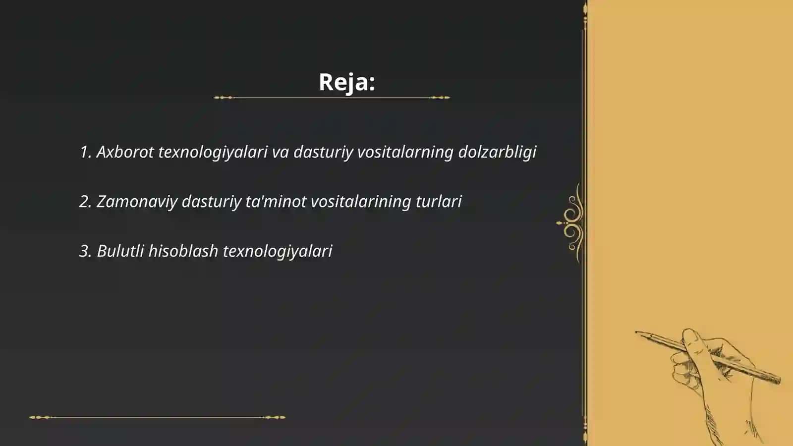 Axborot tehnologiyalarning zamonaviy dasturiy vostalari 2