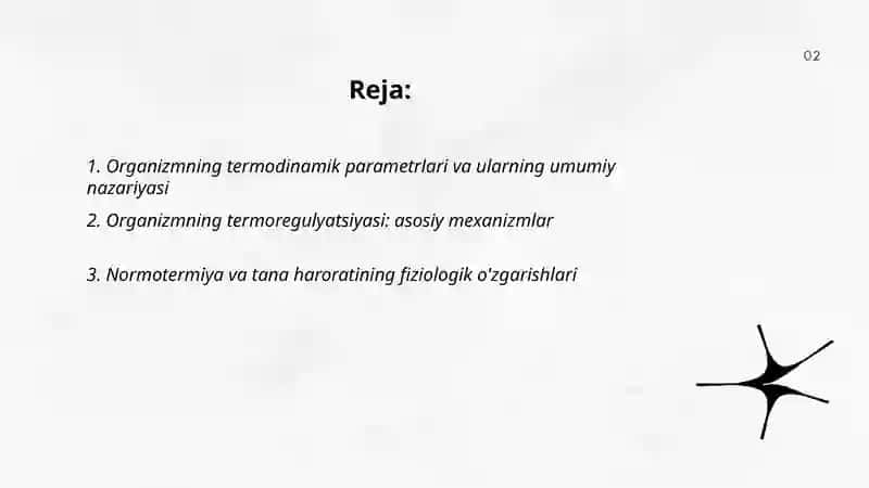 Organizmning termodinamik parametrlari 2