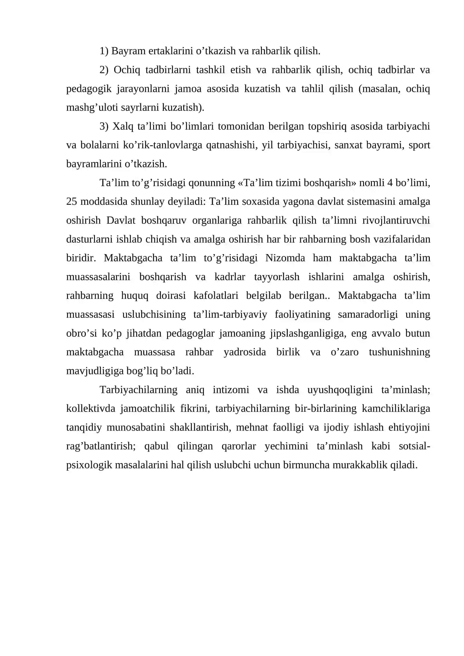 Mudiraning tashkiliy-pedagogik va ma’muriy-xo’jalik ishlariga rahbarlik qilishni tekshirish 2
