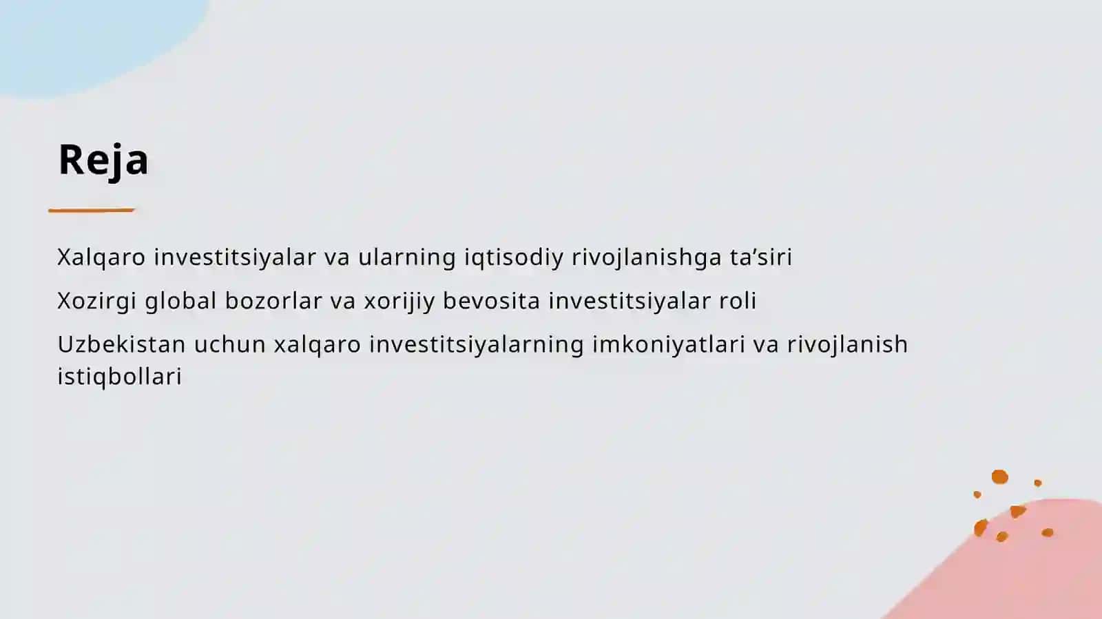 XALQARO INVESTITSIYALAR 2