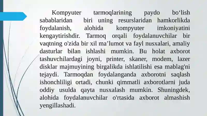KOMPYUTER TARMOQLARI VA ULARNING TURLARI 2
