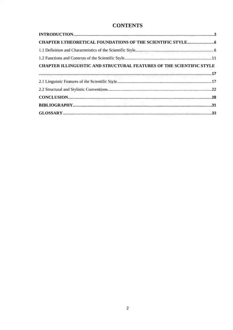 Specific features of the scientific style 2