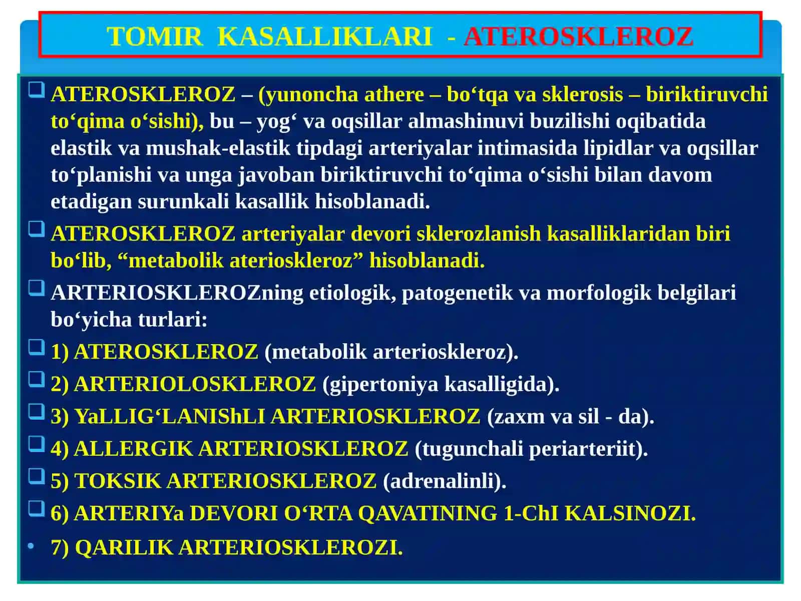Qon tomir - yurak patologiyasi 2