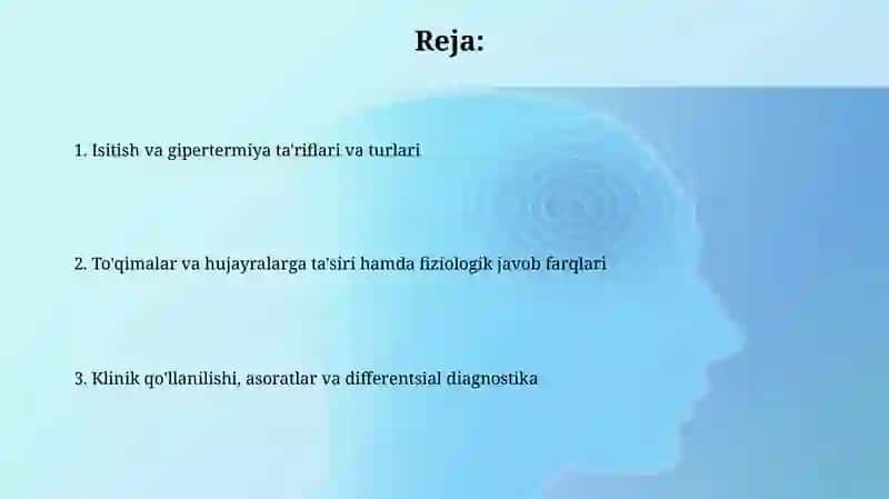Isitmani gipertermiyadan farqli xossalari 2