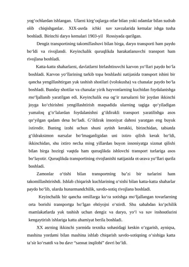 Transport tizimi 2