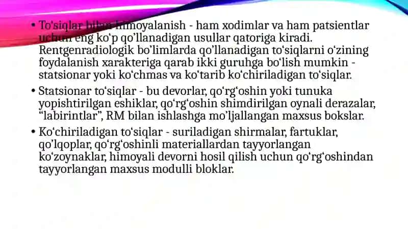 To’siqlar orqali himoya lanish tamoyili (turlari, materiallari) 2