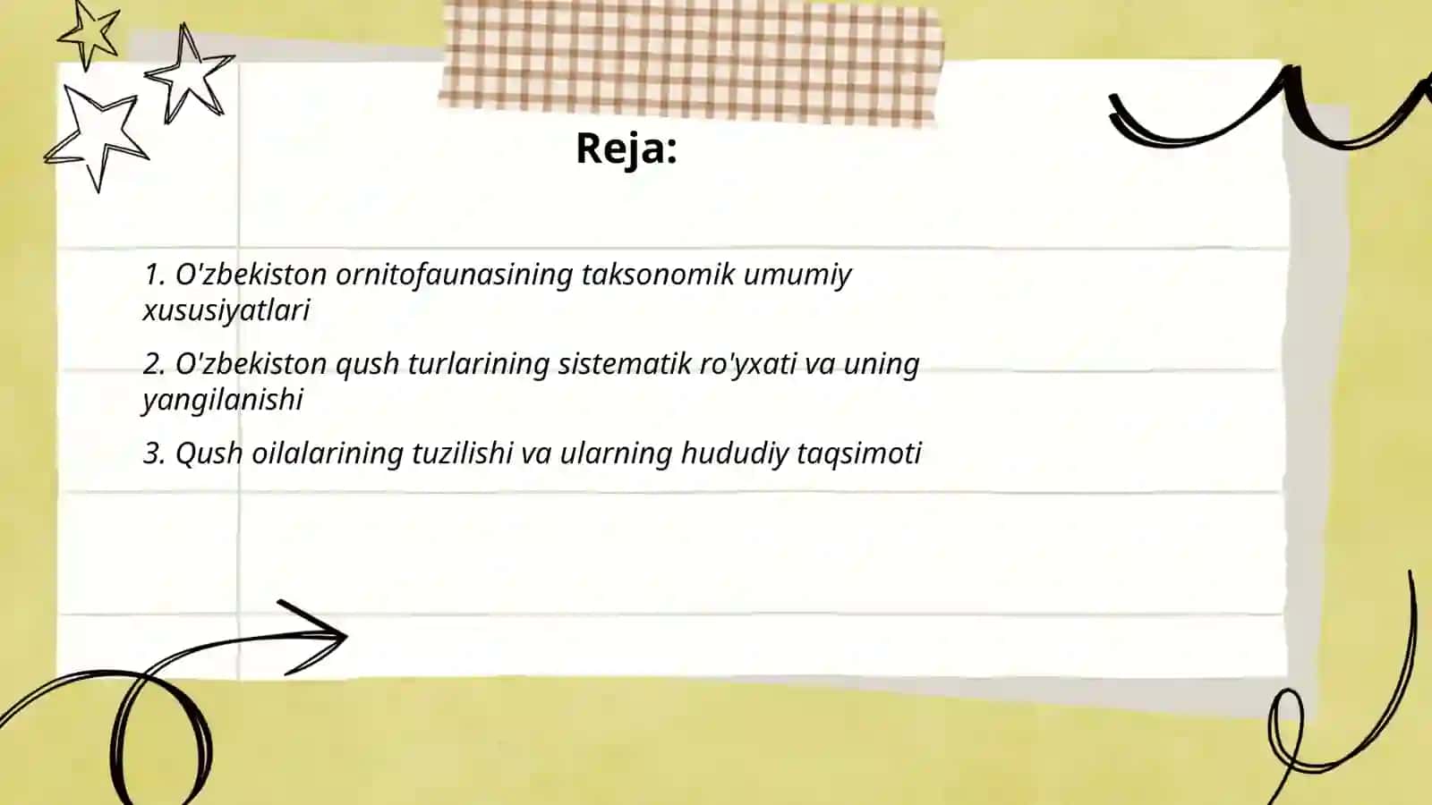 O'zbekiston ornitafounasining taksonamik tahlili 2