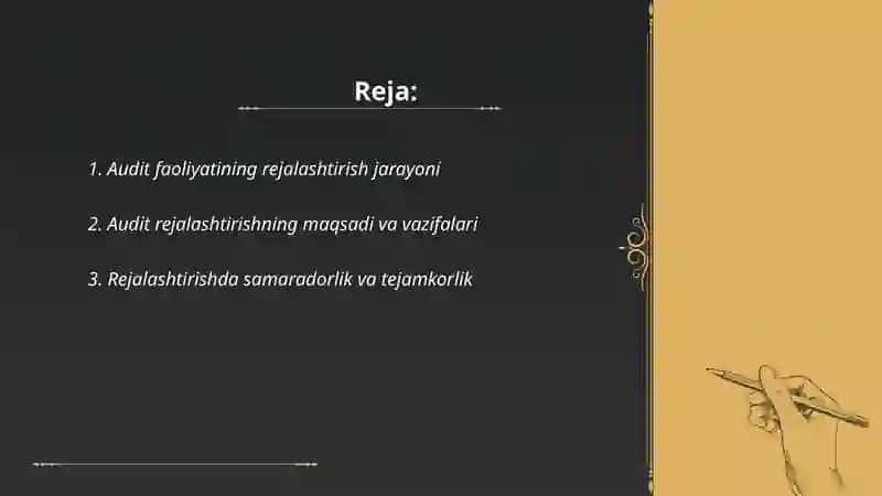 Auditni rejalashtirning asosiy tamoyillari 2