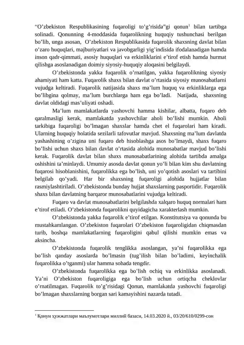 O’zbekiston Respublikasi Fuqaroligi 2