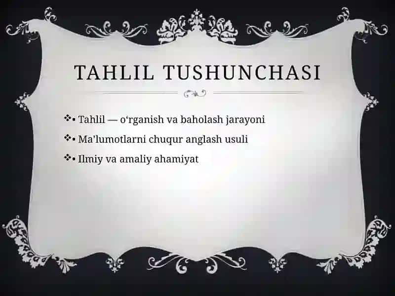 Hujjatlar tahlili usuli 2