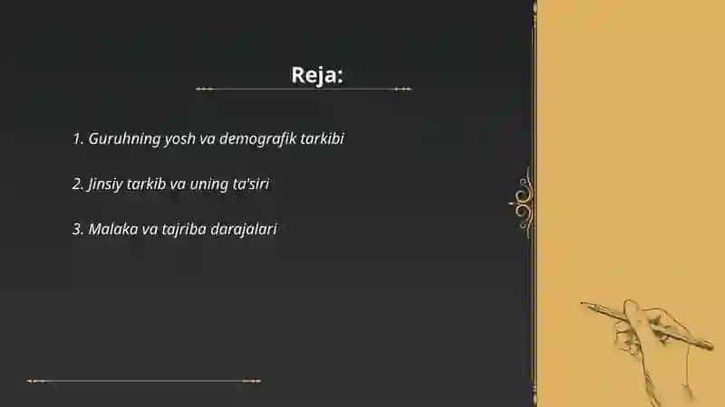 Trening guruhlarning sifat tarkibi 2