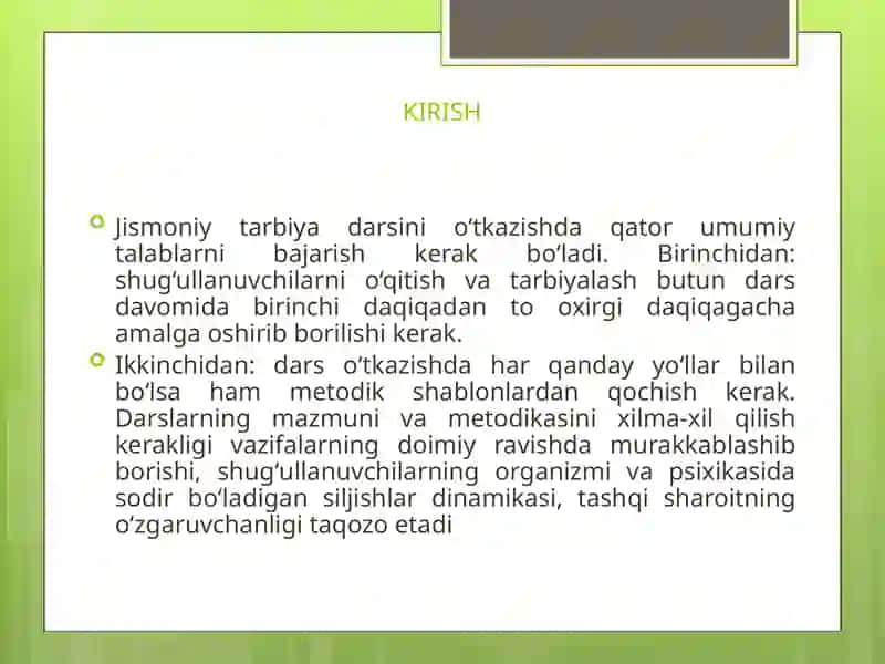 MAKTAB TA’LIMIDA JISMONIY TARBIYADARSLARINI INTEGRALLASHTIRISH TEXNOLOGIYaSIGA O‘RGATISH 2