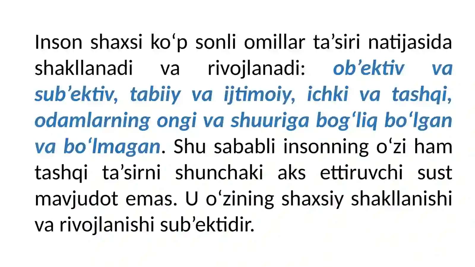 TARBIYA JARAYONINING MOHIYATI VA MAZMUNI. TARBIYA QONUNIYATLARI VA TAMOYILLARI 2