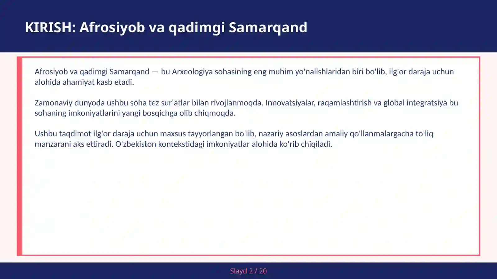 Afrosiyob va qadimgi Samarqand 2