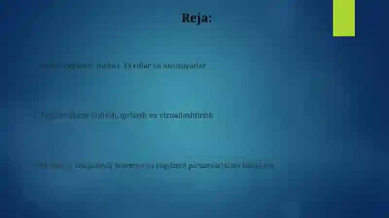 Statistikada asosiy taqsimot turlari 2