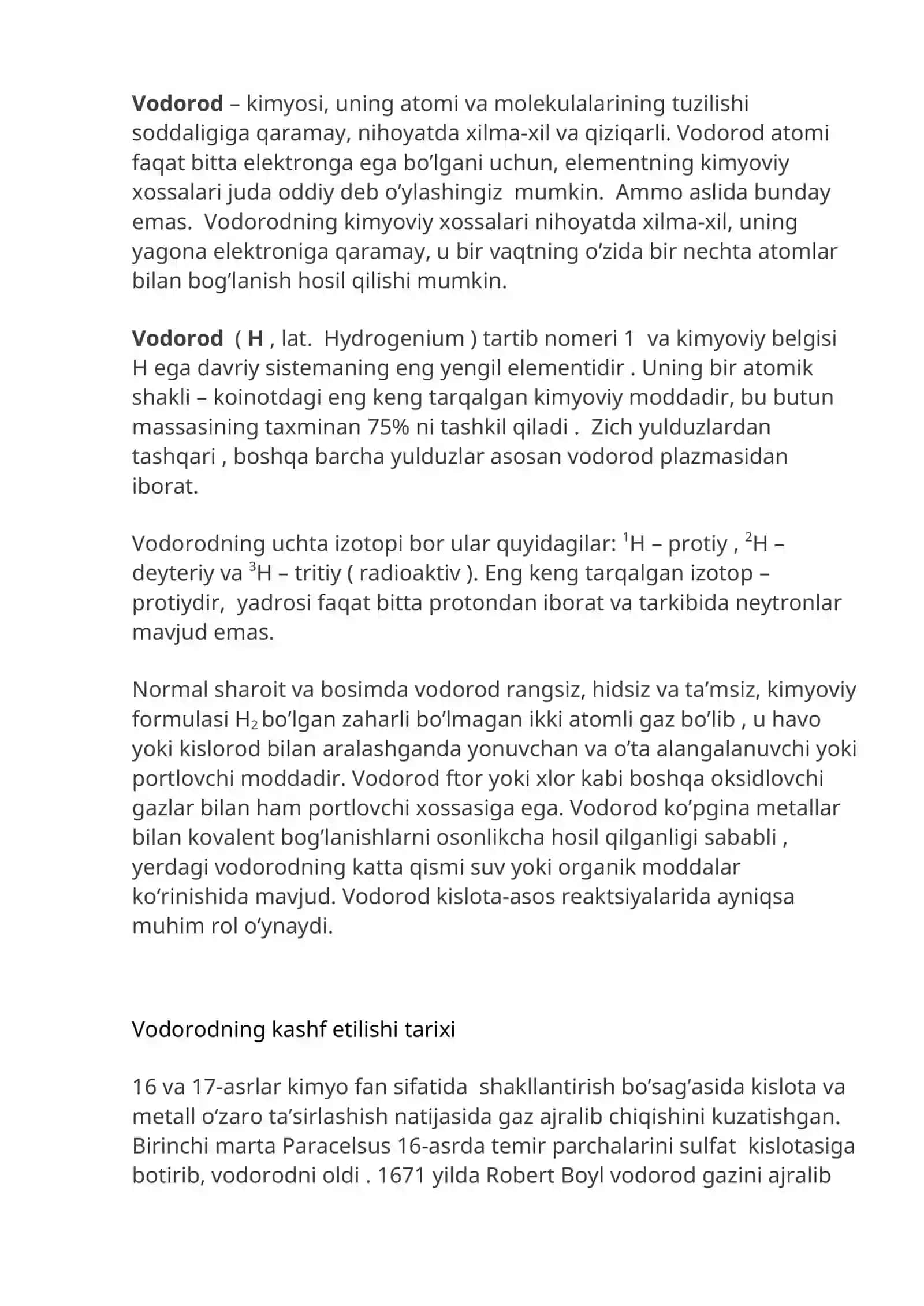 Vodorod elemanti 2