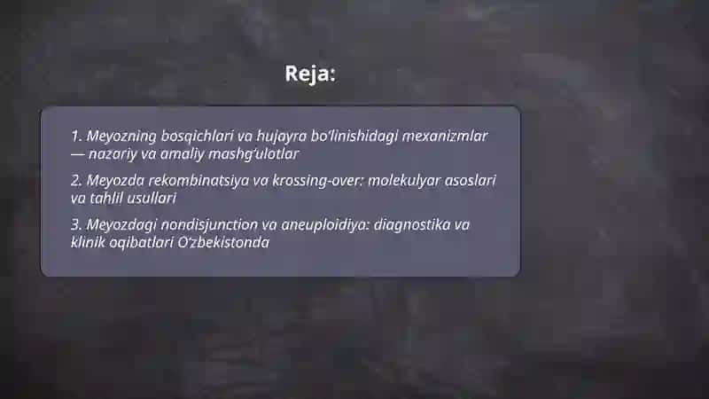 O'zbekistonda genetik taqdiqotlar genetikaning yangi yo'nalishlari 2