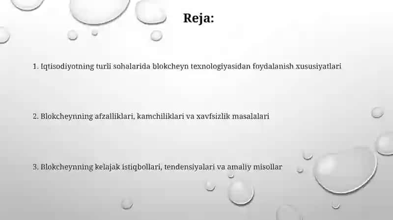 Blokcheyn texnalogiyasidan iqtisodiyotning turli sohalarida foydalanish xususiyatlari 2