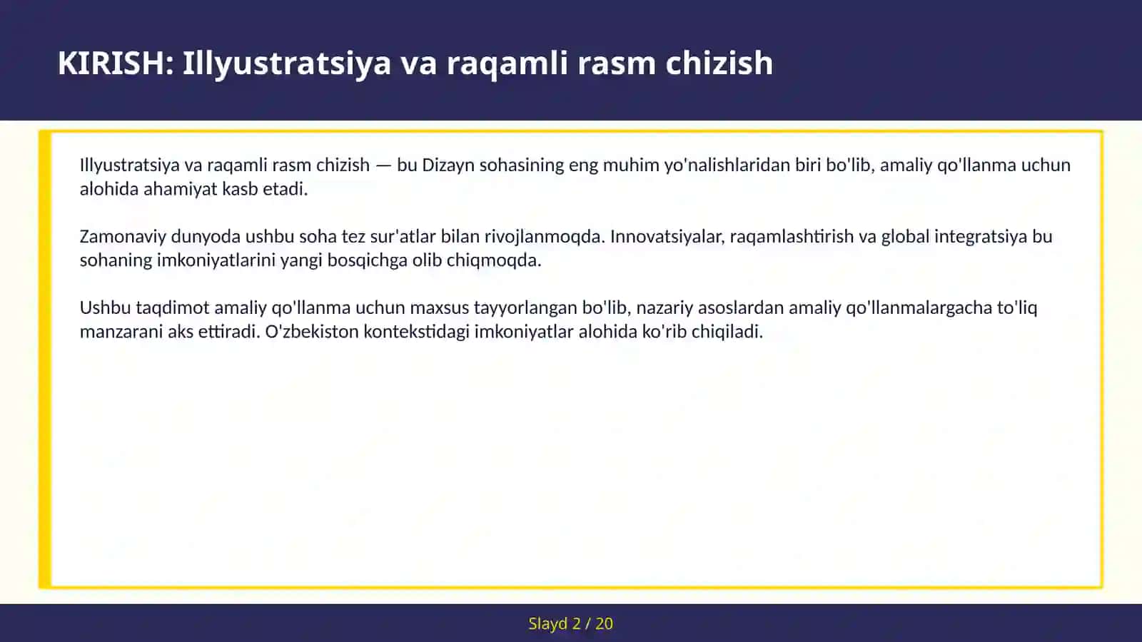 Illyustratsiya va raqamli rasm chizish 2