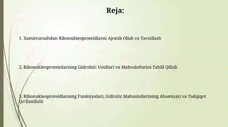 Xamirturushdan Ribonukleoproteidlarni Ajratib Olish va Tavsiflash 2