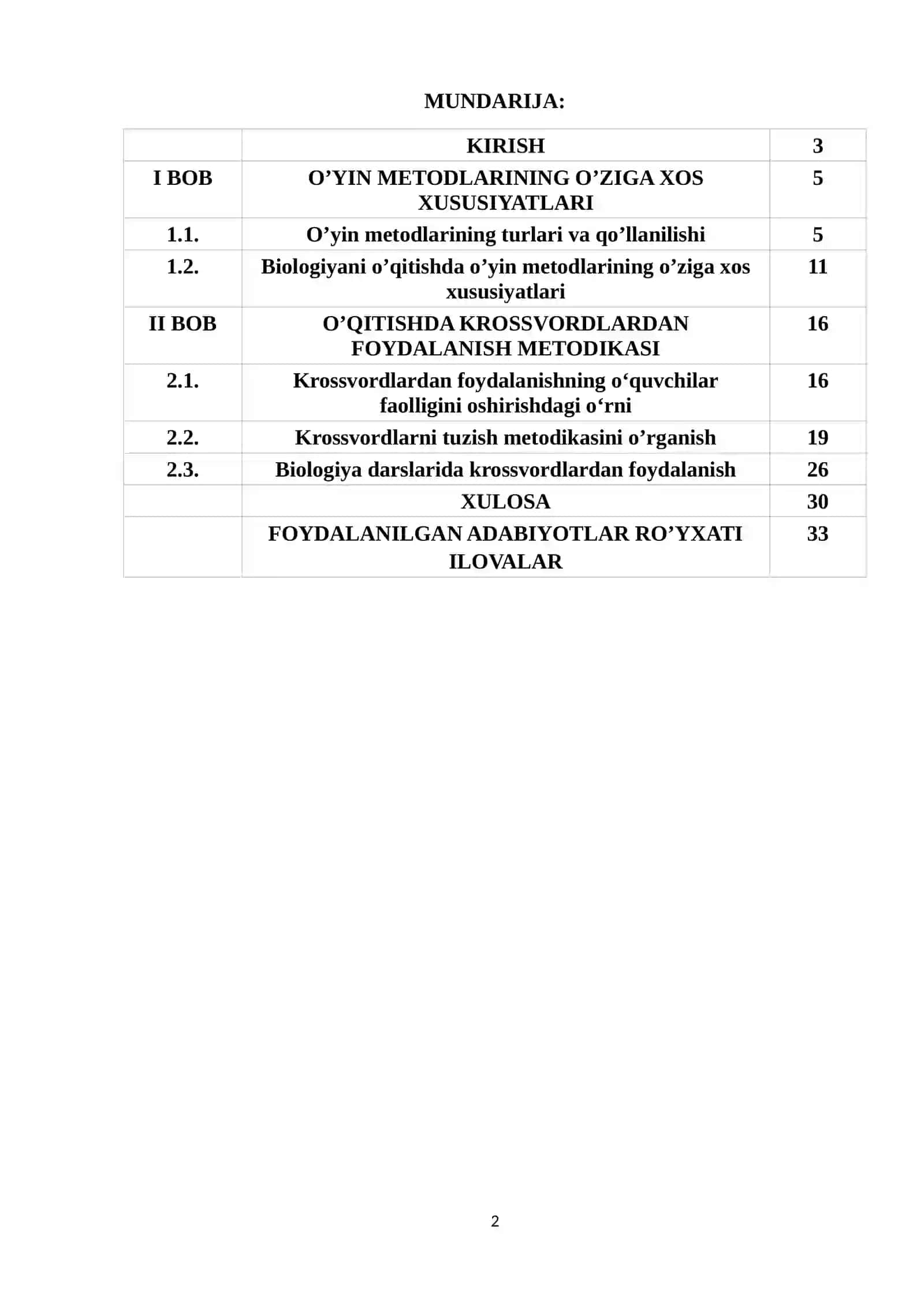 Biologiya Fanidan Krassvordlar Tuzish va Ulardan Foydalanish 2