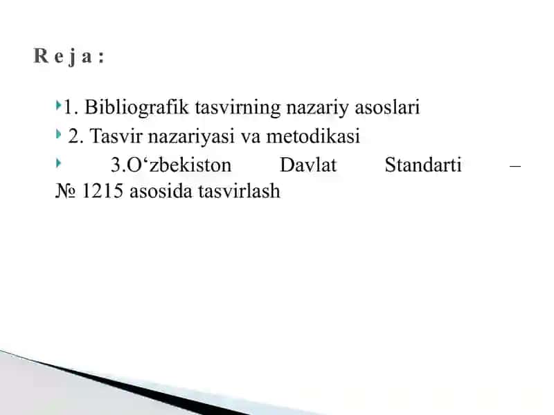 Bibliografik tasvirning nazariy asoslari. Tasvir nazariyasi va metodikasi taraqqiyoti 2