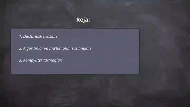 Dasturlash asoslari 2