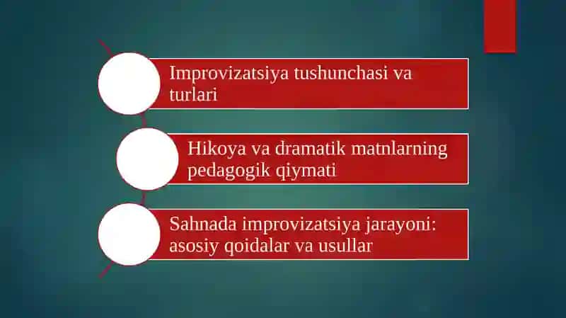 Hikoya asosida sahnada iprovizatsiya qilish 2