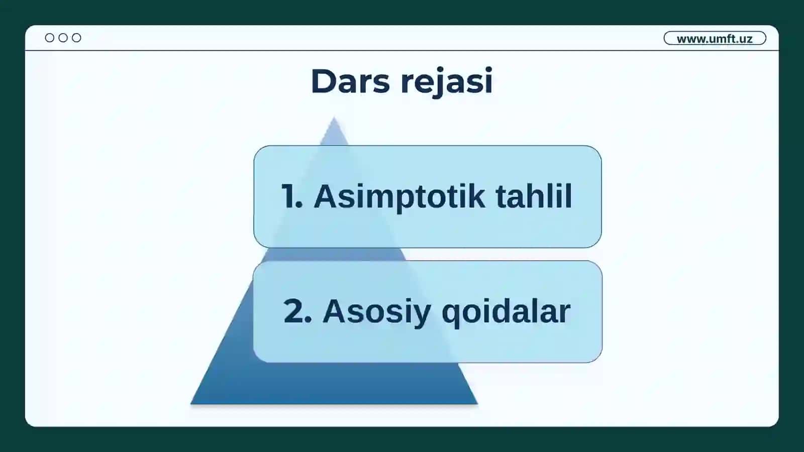 Algoritmlarning asimptotik tahlili 2