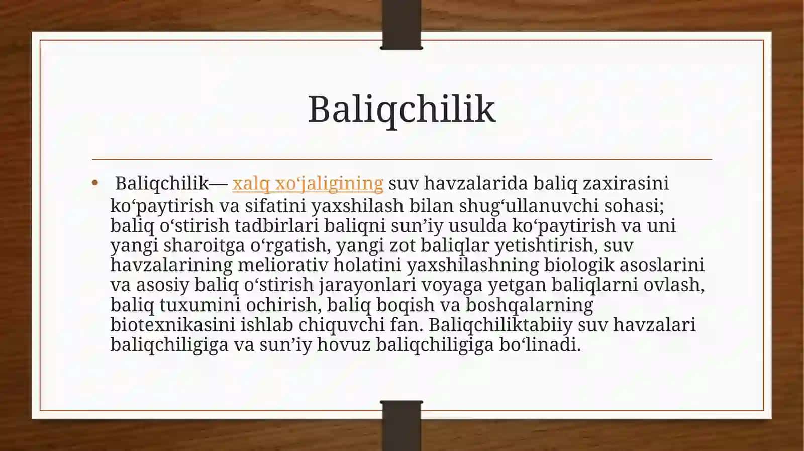 Baliqchilik 2