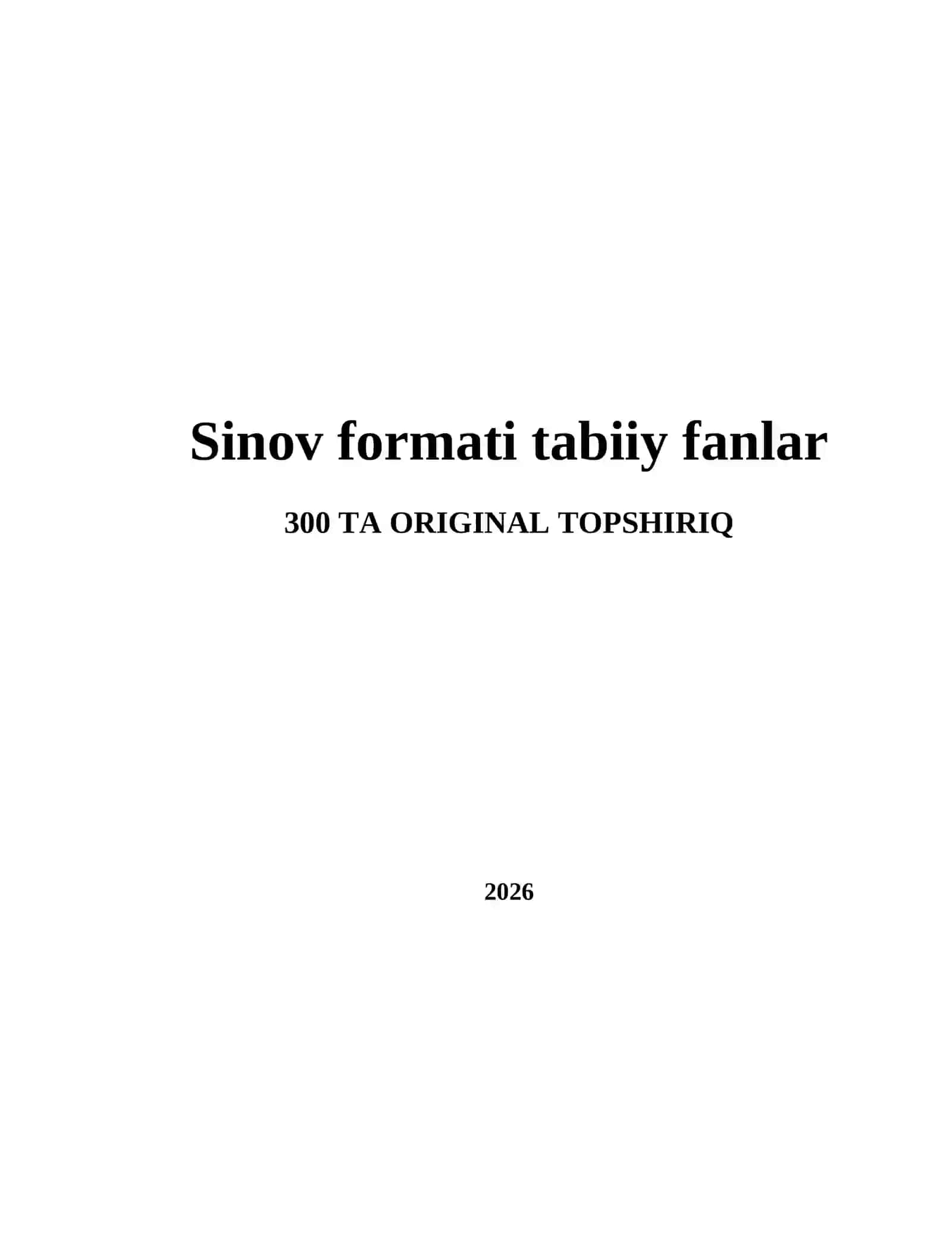Sinov formati tabiiy fanlar 2