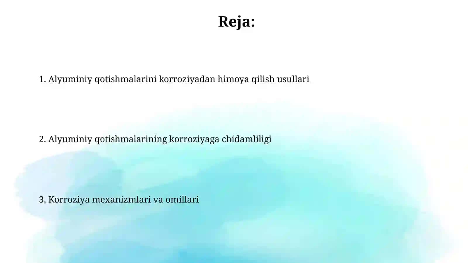 Alyuminiy qotishmalarining korroziyaga chidamliligi 2