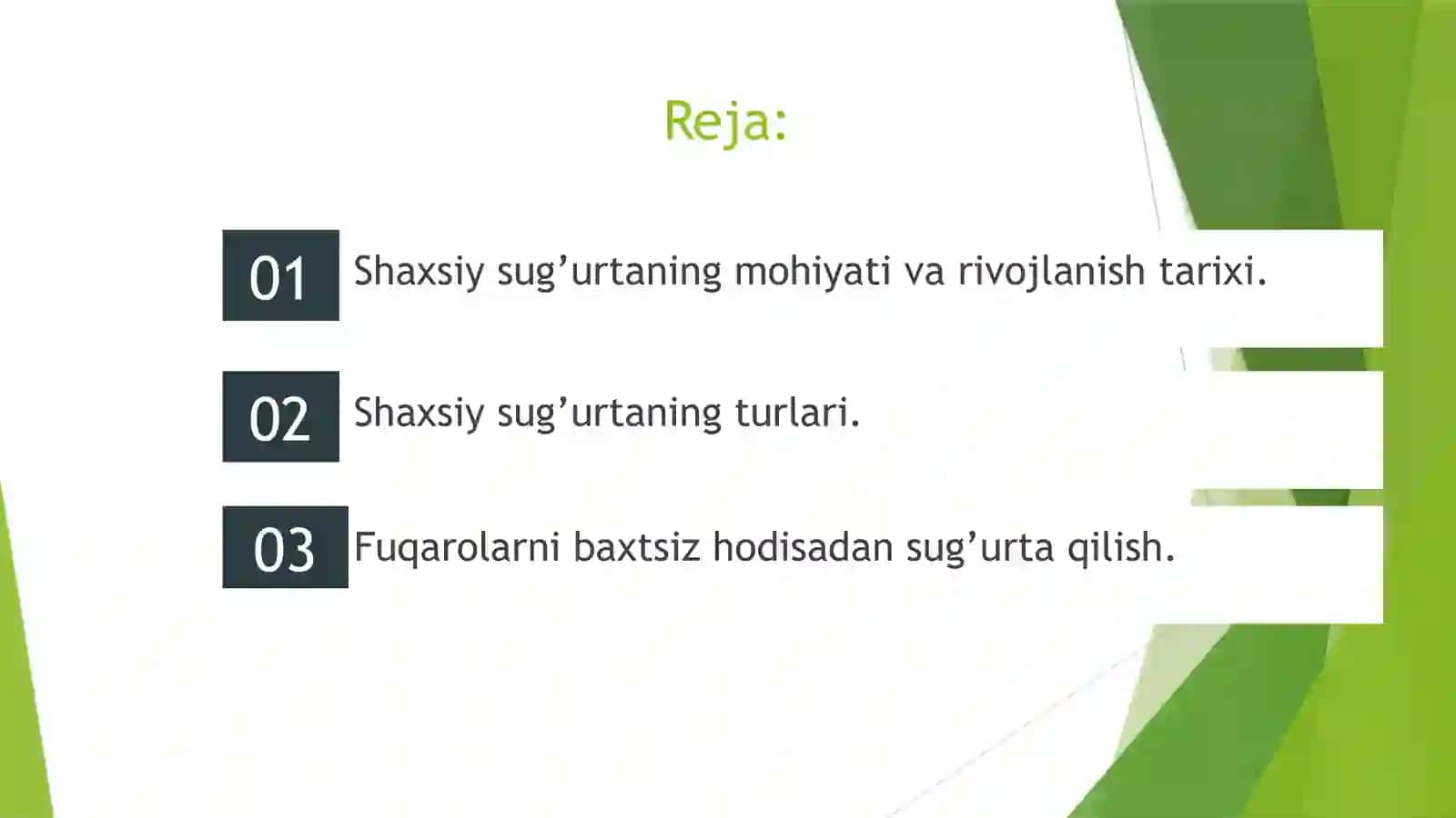 Shaxsiy sug‘urta, Hayot sug’urtasi 2