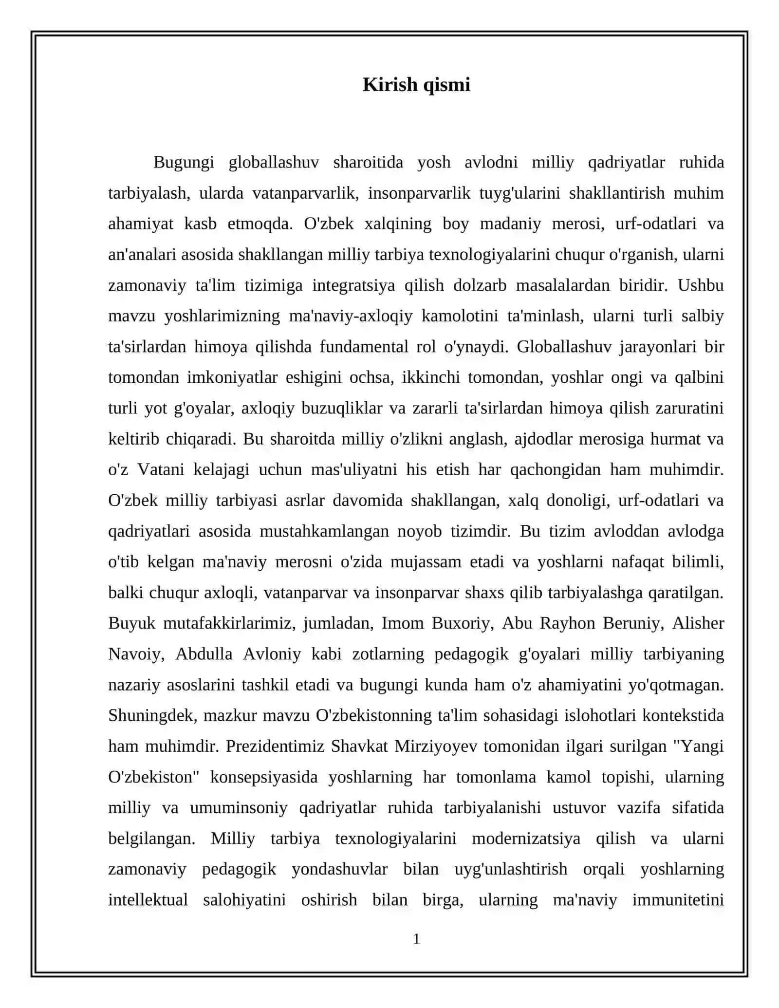 O'zbek  milliy tarbiya texnologiyalari 2
