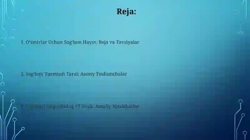 Sogʻlom Turmush Tarzi: Asosiy Tushunchalar 2
