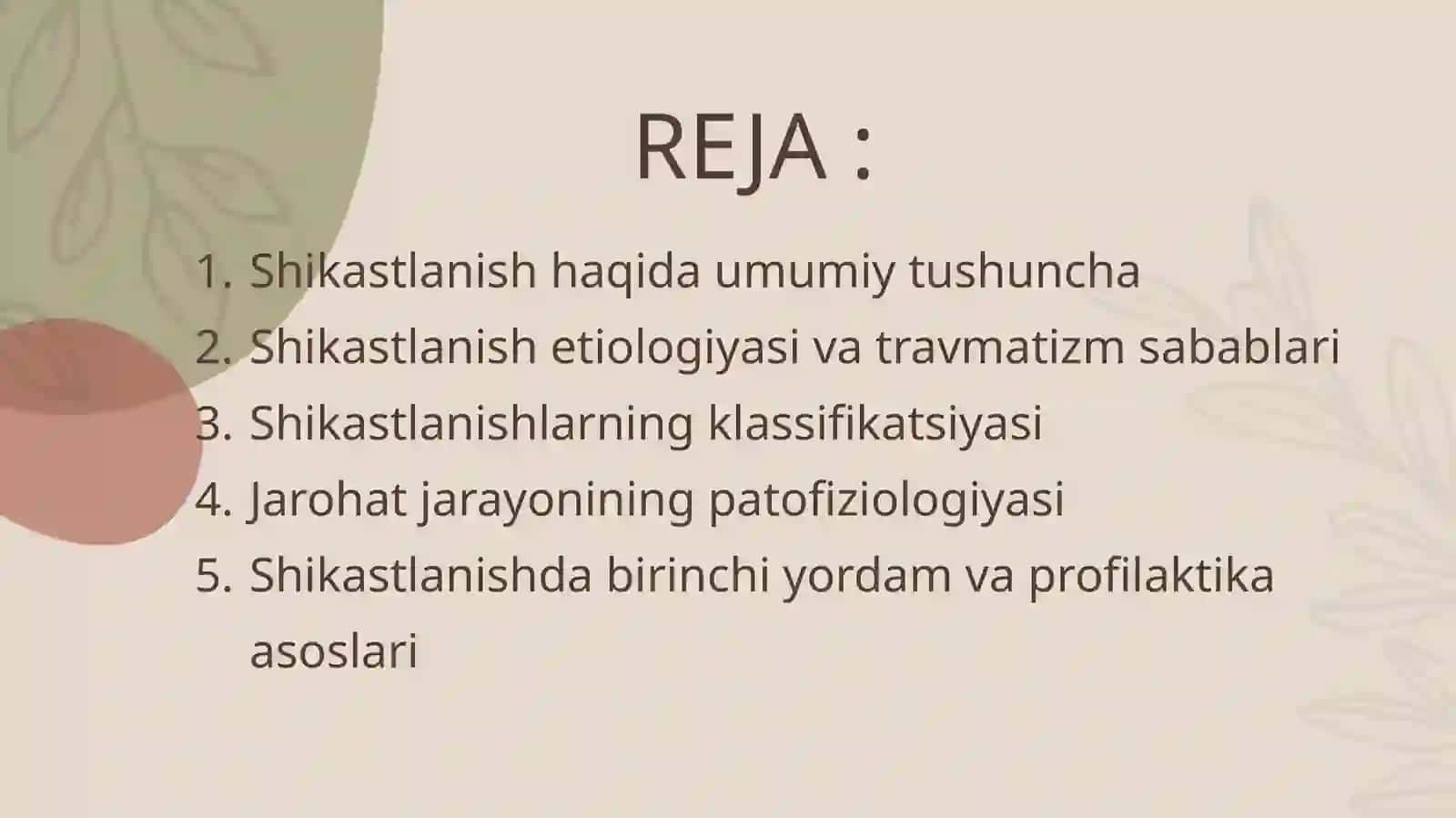 Shikastlanish asoslari: tushuncha va klassifikatsiyasi 2