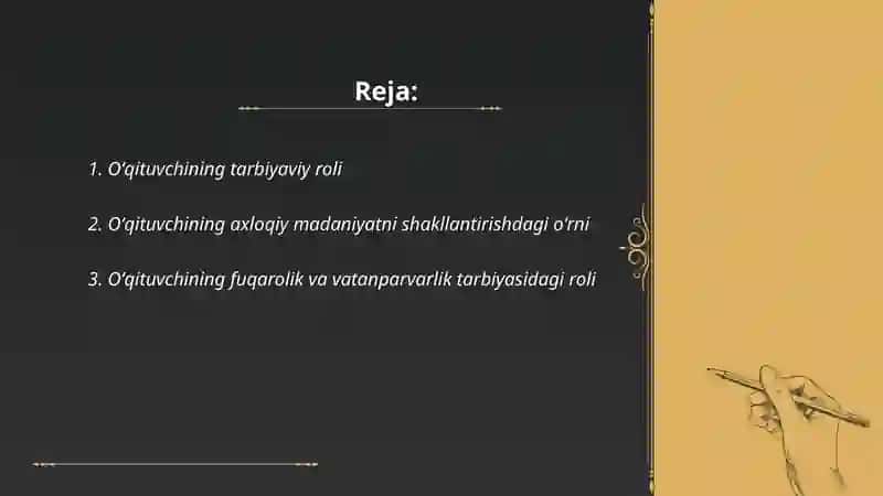 Oʻqituvchining tarbiyaviy roli 2