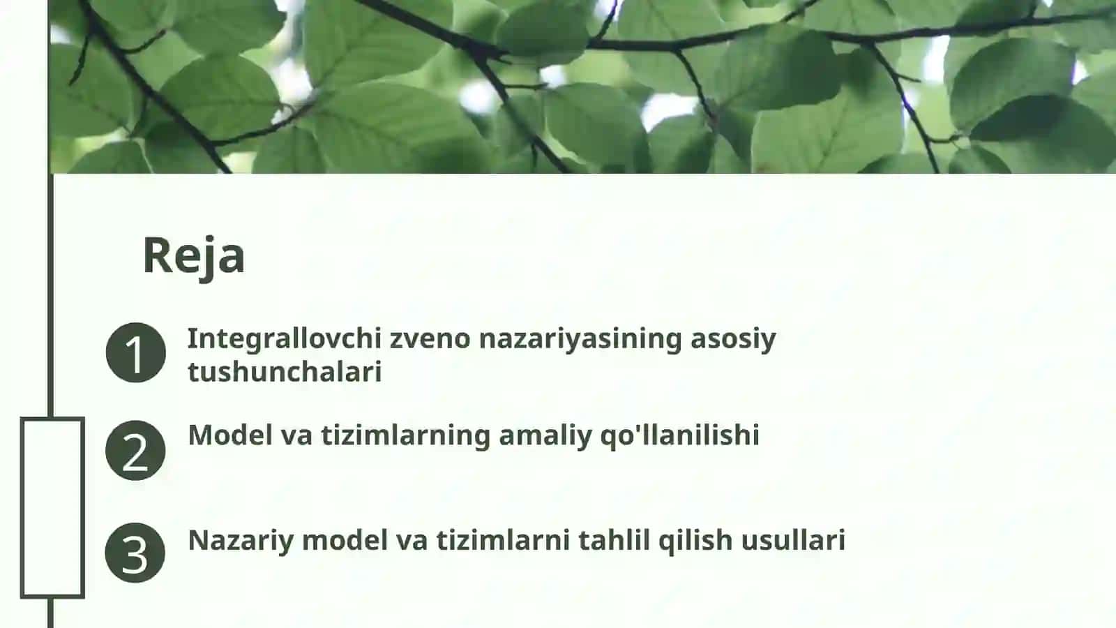 INTEGRALLOVCHI ZVENO NAZARIY MODEL VA TIZIMI ANIQLIGIGA TASIRI 2