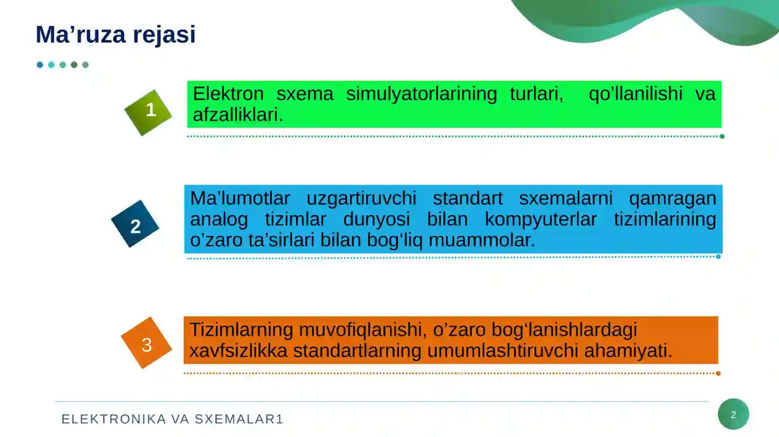 Elektronika va sxemalar 2