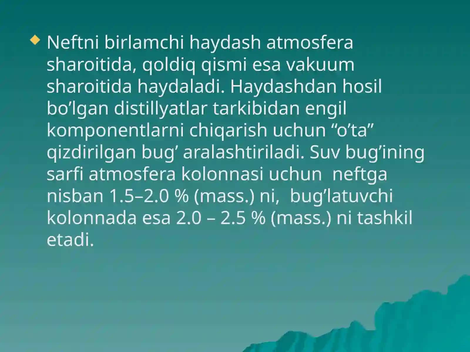 Neftnifraksiyalarga ajratish va neft mahsulotlari 2