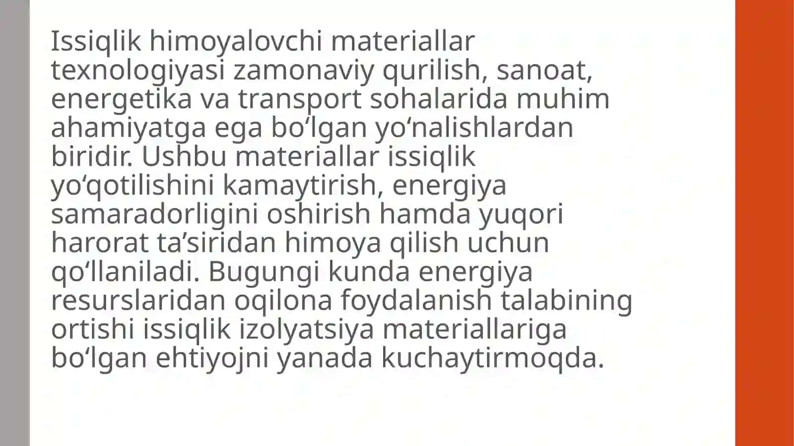 Issiqlik himoyalovchi materiallar texnologiyasi 2