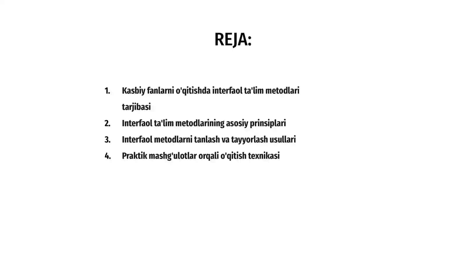 Kasbiy fanlarni o'qitishda interfaol ta'lim metodlari va ularni qo'llash metodikasi 2