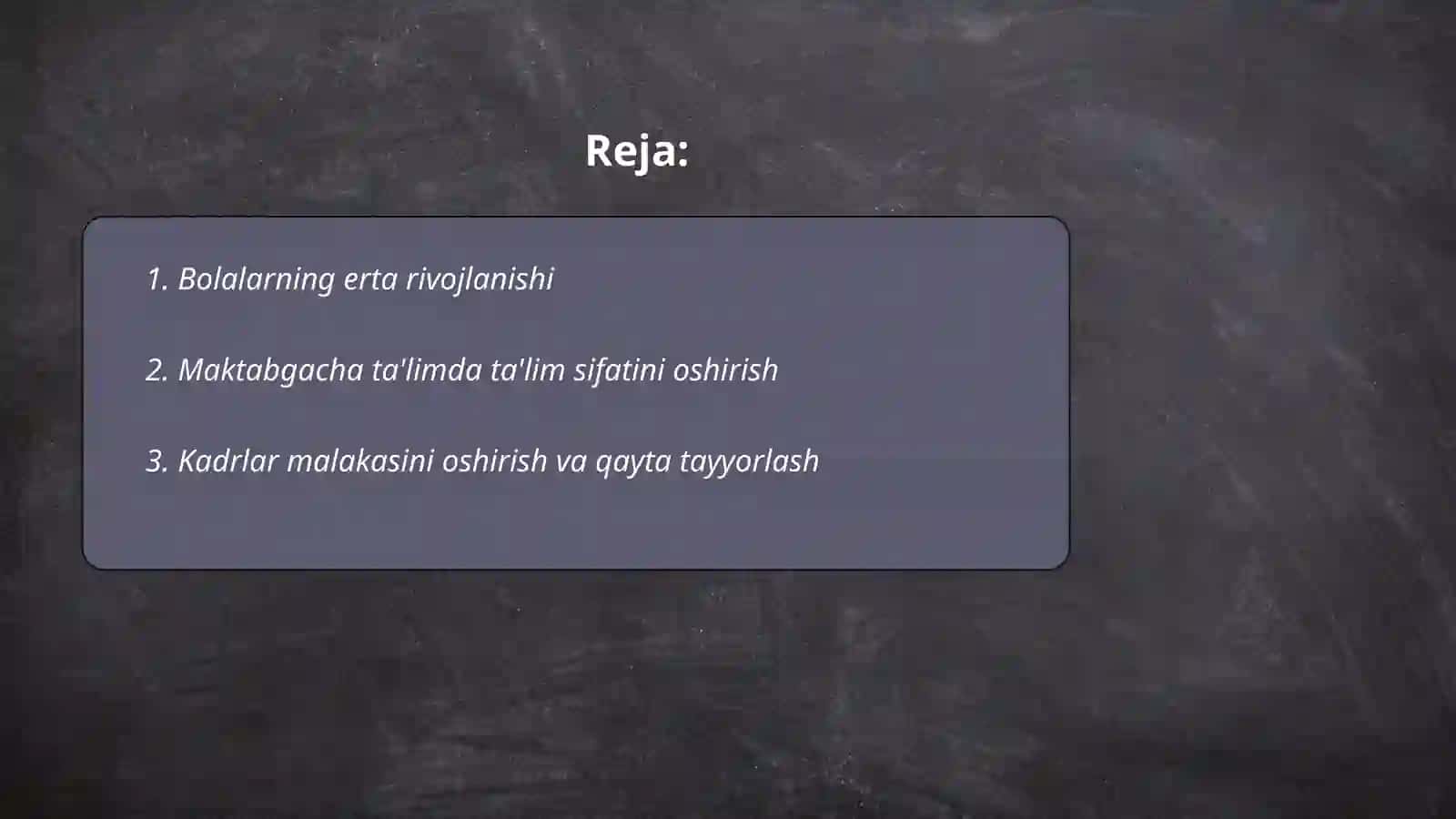 Maktabgacha ta’lim tizimini rivojlantirishning ustuvor yo‘nalishlari 2