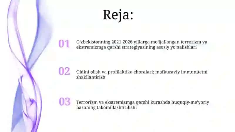 2021-2026yilgamuljallanganeksterimizmvaterrorizmkurashishstrategiyasiUzbekiston 2