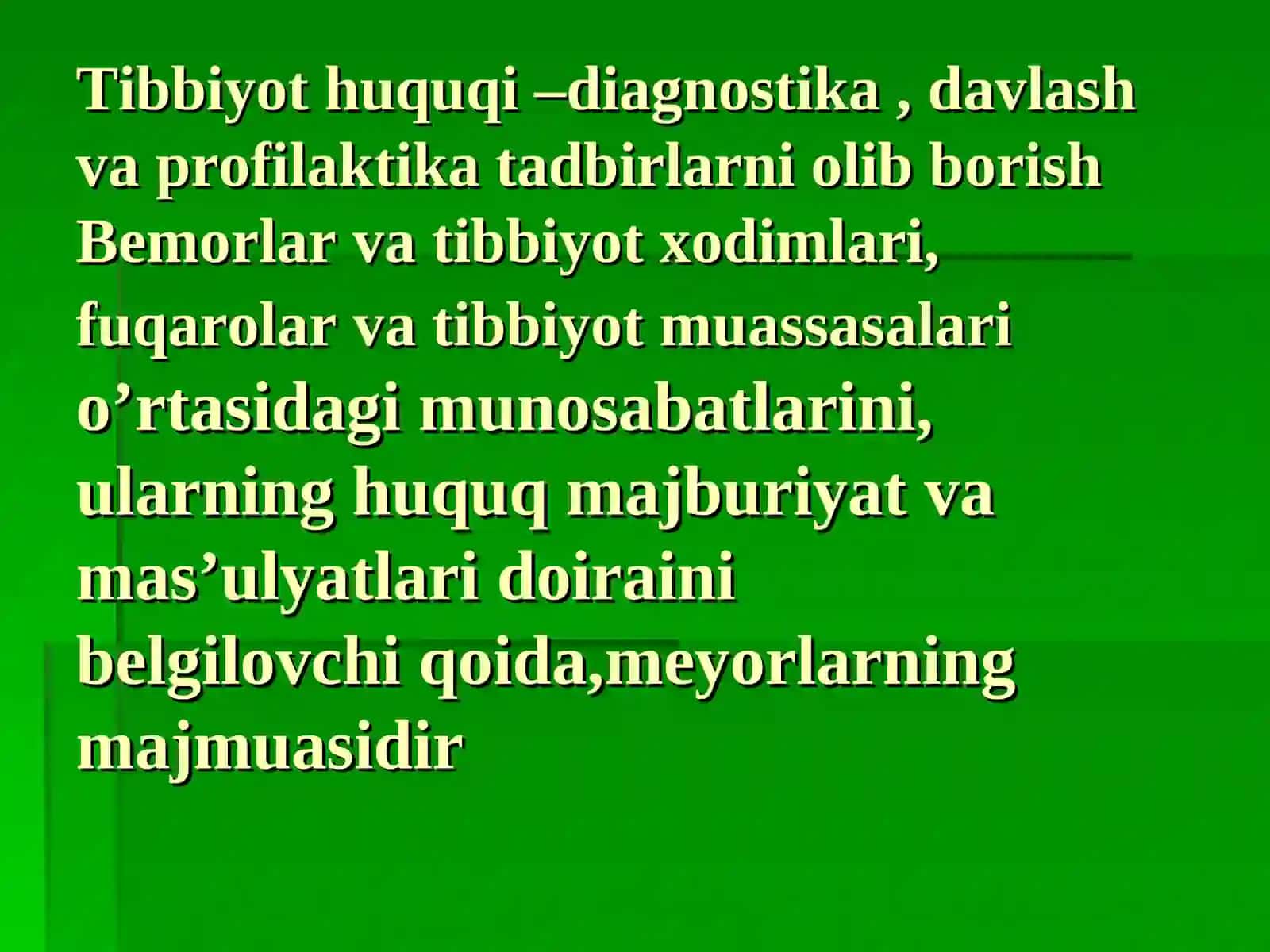 Tibbiy faliyatining huquqiy asoslari 2