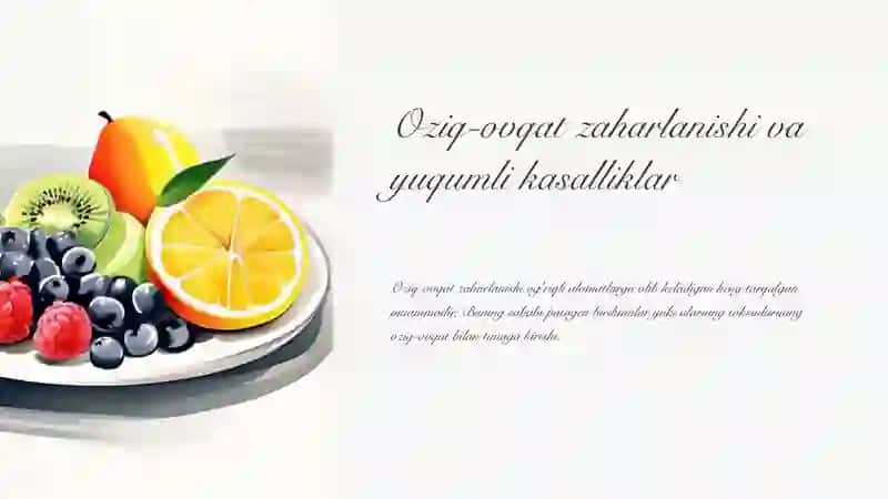 “Oziq-ovqatdan zaharlanish yuqumli kasalliklari va ovqatdan zaharlanishlar. Salmonellyoz, botulizm, protey, stafilokokk va boshqa zaxarlanishlar, laboratoriya tashxisi 2